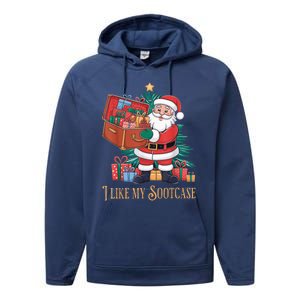 Funny Christmas Santa Claus I Like My Sootcase Viral Meme Performance Fleece Hoodie