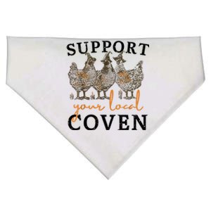 Funny Chicken Support Your Local Coven Witch Girl Farm Lover USA-Made Doggie Bandana