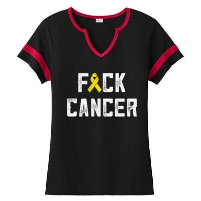 Fck Cancer Sarcoma Cancer Awareness Gift Bone Cancer Chemo Gift Ladies Halftime Notch Neck Tee