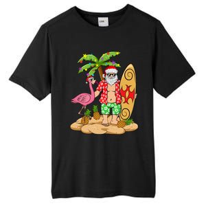 Flamingo Christmas Sweater Funny Santa Palm Tree Pineapple Gift Tall Fusion ChromaSoft Performance T-Shirt