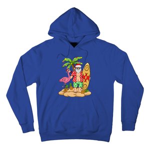 Flamingo Christmas Sweater Funny Santa Palm Tree Pineapple Gift Hoodie