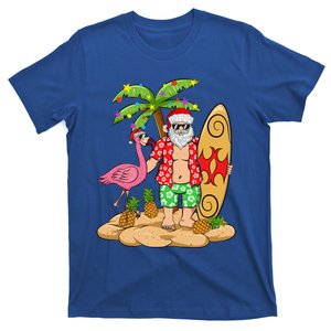 Flamingo Christmas Sweater Funny Santa Palm Tree Pineapple Gift T-Shirt