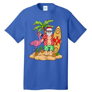 Flamingo Christmas Sweater Funny Santa Palm Tree Pineapple Gift Tall T-Shirt