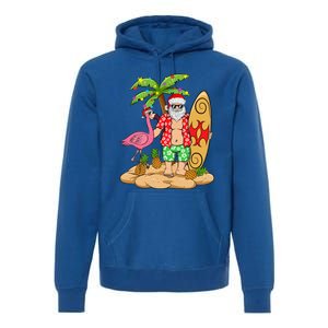 Flamingo Christmas Sweater Funny Santa Palm Tree Pineapple Gift Premium Hoodie