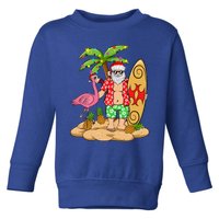 Flamingo Christmas Sweater Funny Santa Palm Tree Pineapple Gift Toddler Sweatshirt