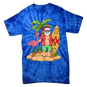 Flamingo Christmas Sweater Funny Santa Palm Tree Pineapple Gift Tie-Dye T-Shirt