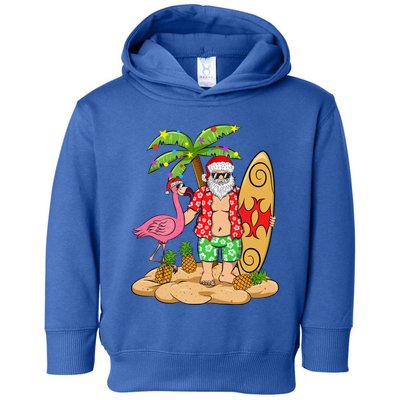 Flamingo Christmas Sweater Funny Santa Palm Tree Pineapple Gift Toddler Hoodie