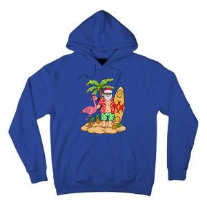 Flamingo Christmas Sweater Funny Santa Palm Tree Pineapple Gift Tall Hoodie