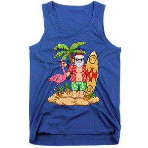 Flamingo Christmas Sweater Funny Santa Palm Tree Pineapple Gift Tank Top