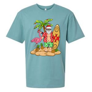 Flamingo Christmas Sweater Funny Santa Palm Tree Pineapple Gift Sueded Cloud Jersey T-Shirt