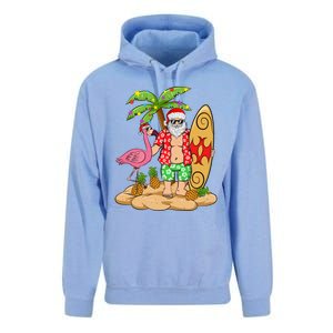 Flamingo Christmas Sweater Funny Santa Palm Tree Pineapple Gift Unisex Surf Hoodie