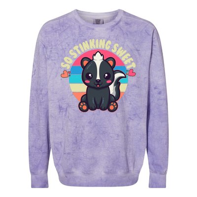 Funny Cute Skunk So Stinking Sweet Colorblast Crewneck Sweatshirt