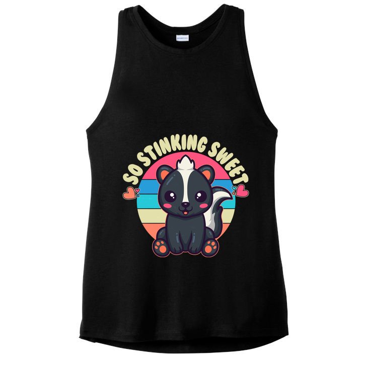 Funny Cute Skunk So Stinking Sweet Ladies PosiCharge Tri-Blend Wicking Tank