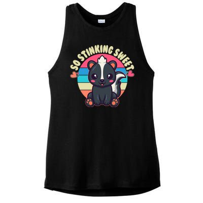 Funny Cute Skunk So Stinking Sweet Ladies PosiCharge Tri-Blend Wicking Tank