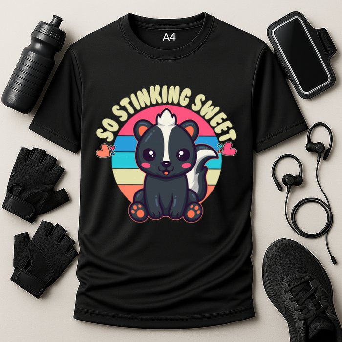 Funny Cute Skunk So Stinking Sweet Cooling Performance Crew T-Shirt