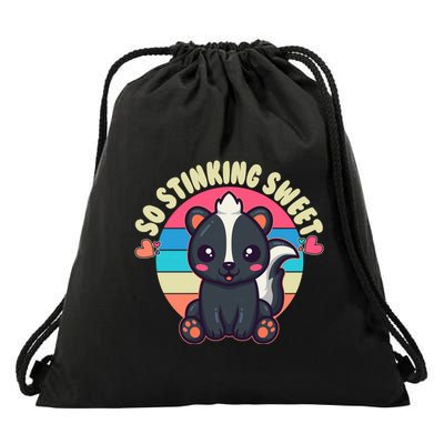 Funny Cute Skunk So Stinking Sweet Drawstring Bag
