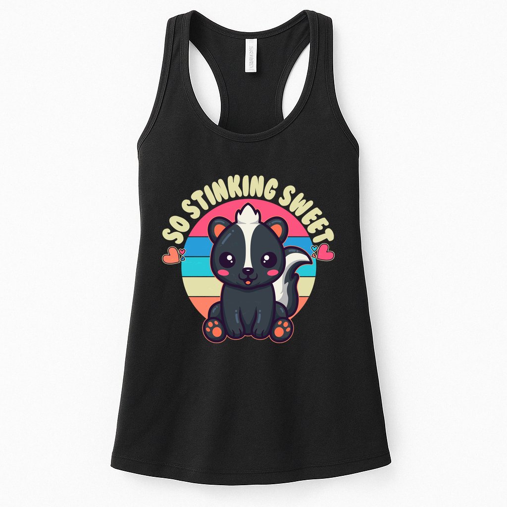 Funny Cute Skunk So Stinking Sweet Womens Tank Top