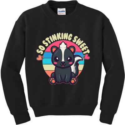 Funny Cute Skunk So Stinking Sweet Kids Sweatshirt