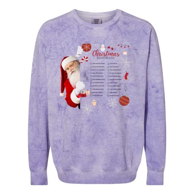 Funny Cute Santa Christmas Check Bucket List Gift For Mom Gift Colorblast Crewneck Sweatshirt