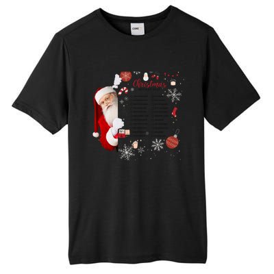 Funny Cute Santa Christmas Check Bucket List Gift For Mom Gift Tall Fusion ChromaSoft Performance T-Shirt