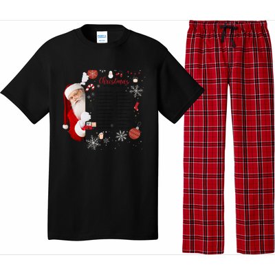 Funny Cute Santa Christmas Check Bucket List Gift For Mom Gift Pajama Set