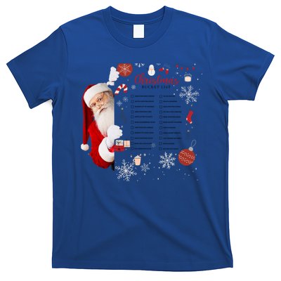 Funny Cute Santa Christmas Check Bucket List Gift For Mom Gift T-Shirt