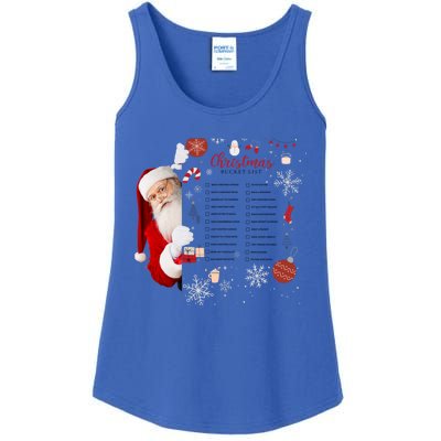 Funny Cute Santa Christmas Check Bucket List Gift For Mom Gift Ladies Essential Tank