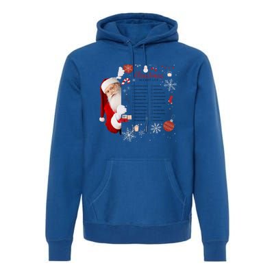 Funny Cute Santa Christmas Check Bucket List Gift For Mom Gift Premium Hoodie