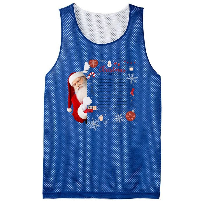 Funny Cute Santa Christmas Check Bucket List Gift For Mom Gift Mesh Reversible Basketball Jersey Tank