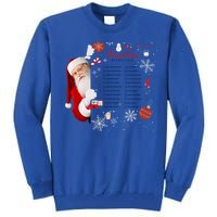 Funny Cute Santa Christmas Check Bucket List Gift For Mom Gift Tall Sweatshirt