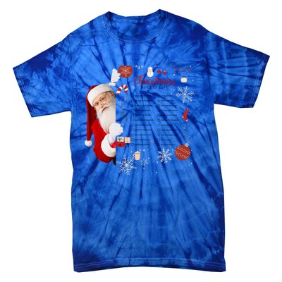 Funny Cute Santa Christmas Check Bucket List Gift For Mom Gift Tie-Dye T-Shirt