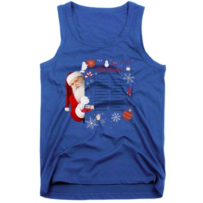 Funny Cute Santa Christmas Check Bucket List Gift For Mom Gift Tank Top