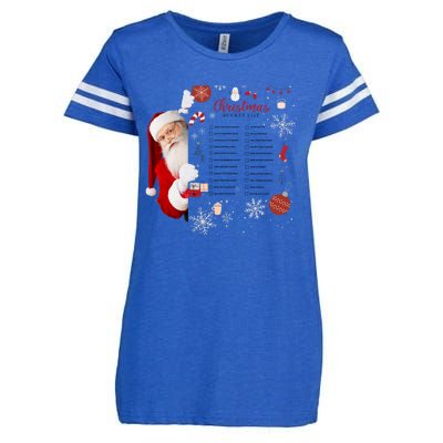 Funny Cute Santa Christmas Check Bucket List Gift For Mom Gift Enza Ladies Jersey Football T-Shirt