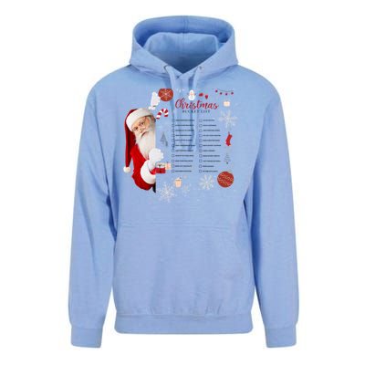 Funny Cute Santa Christmas Check Bucket List Gift For Mom Gift Unisex Surf Hoodie