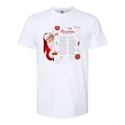 Funny Cute Santa Christmas Check Bucket List Gift For Mom Gift Softstyle CVC T-Shirt