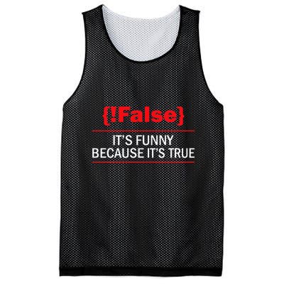 !False Computer Science Programmer Coding Software Coder Mesh Reversible Basketball Jersey Tank