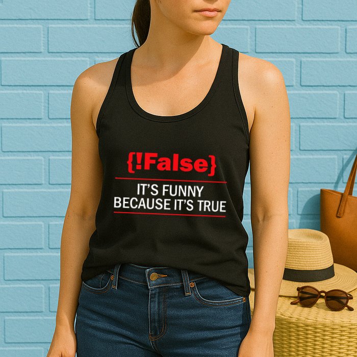 !False Computer Science Programmer Coding Software Coder Women's Racerback Tank