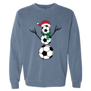 Funny Christmas Soccer Garment-Dyed Sweatshirt