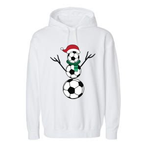 Funny Christmas Soccer Garment-Dyed Fleece Hoodie