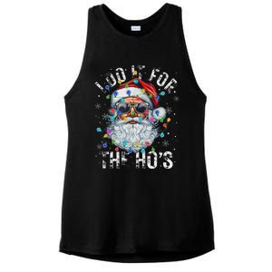 Funny Christmas Santa Claus I Do It For The Hos Cute Xmas Ladies PosiCharge Tri-Blend Wicking Tank