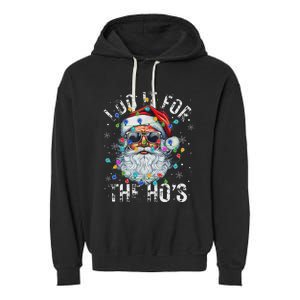 Funny Christmas Santa Claus I Do It For The Hos Cute Xmas Garment-Dyed Fleece Hoodie