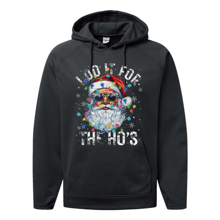 Funny Christmas Santa Claus I Do It For The Hos Cute Xmas Performance Fleece Hoodie