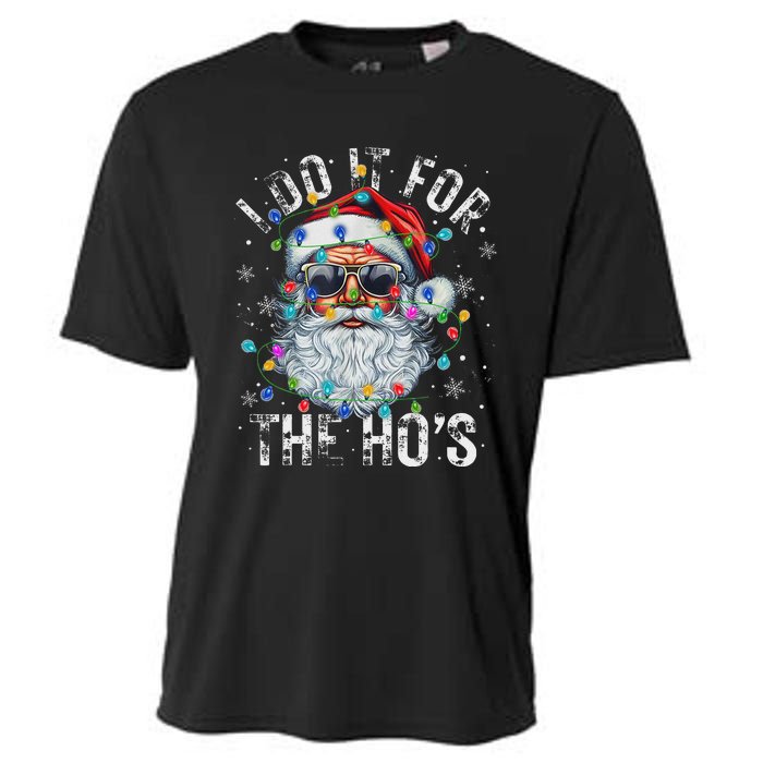 Funny Christmas Santa Claus I Do It For The Hos Cute Xmas Cooling Performance Crew T-Shirt