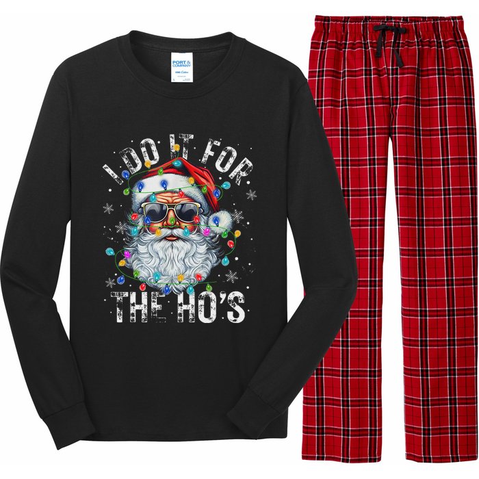 Funny Christmas Santa Claus I Do It For The Hos Cute Xmas Long Sleeve Pajama Set