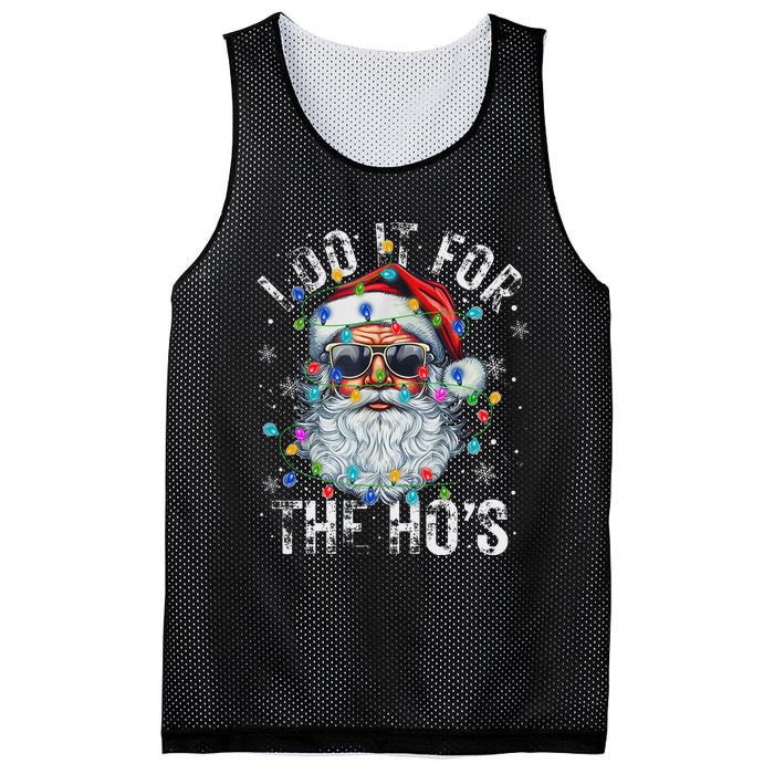 Funny Christmas Santa Claus I Do It For The Hos Cute Xmas Mesh Reversible Basketball Jersey Tank