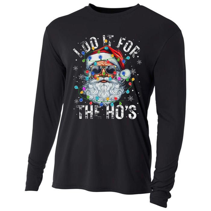 Funny Christmas Santa Claus I Do It For The Hos Cute Xmas Cooling Performance Long Sleeve Crew