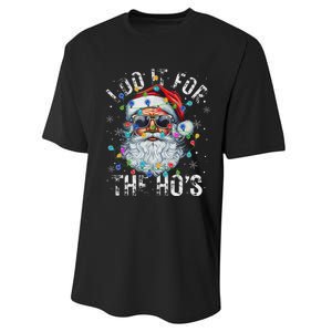 Funny Christmas Santa Claus I Do It For The Hos Cute Xmas Performance Sprint T-Shirt