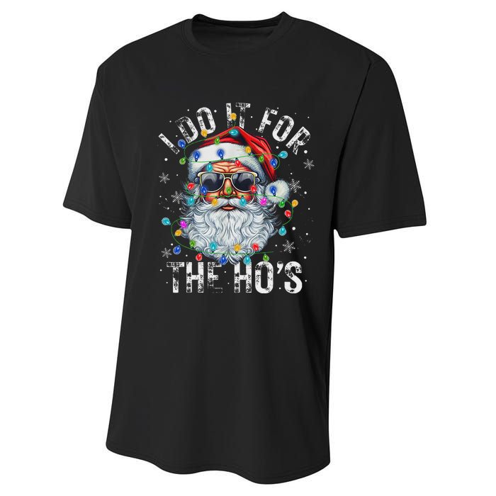 Funny Christmas Santa Claus I Do It For The Hos Cute Xmas Performance Sprint T-Shirt