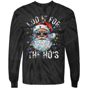 Funny Christmas Santa Claus I Do It For The Hos Cute Xmas Tie-Dye Long Sleeve Shirt