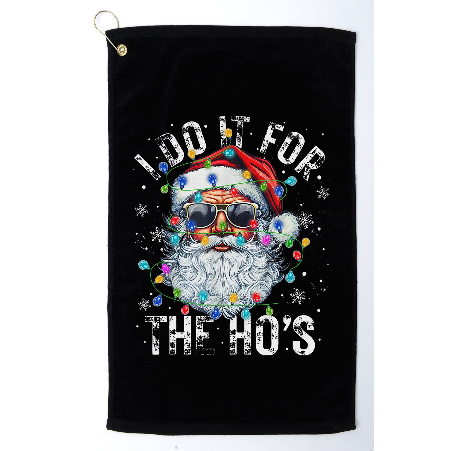 Funny Christmas Santa Claus I Do It For The Hos Cute Xmas Golf Towel